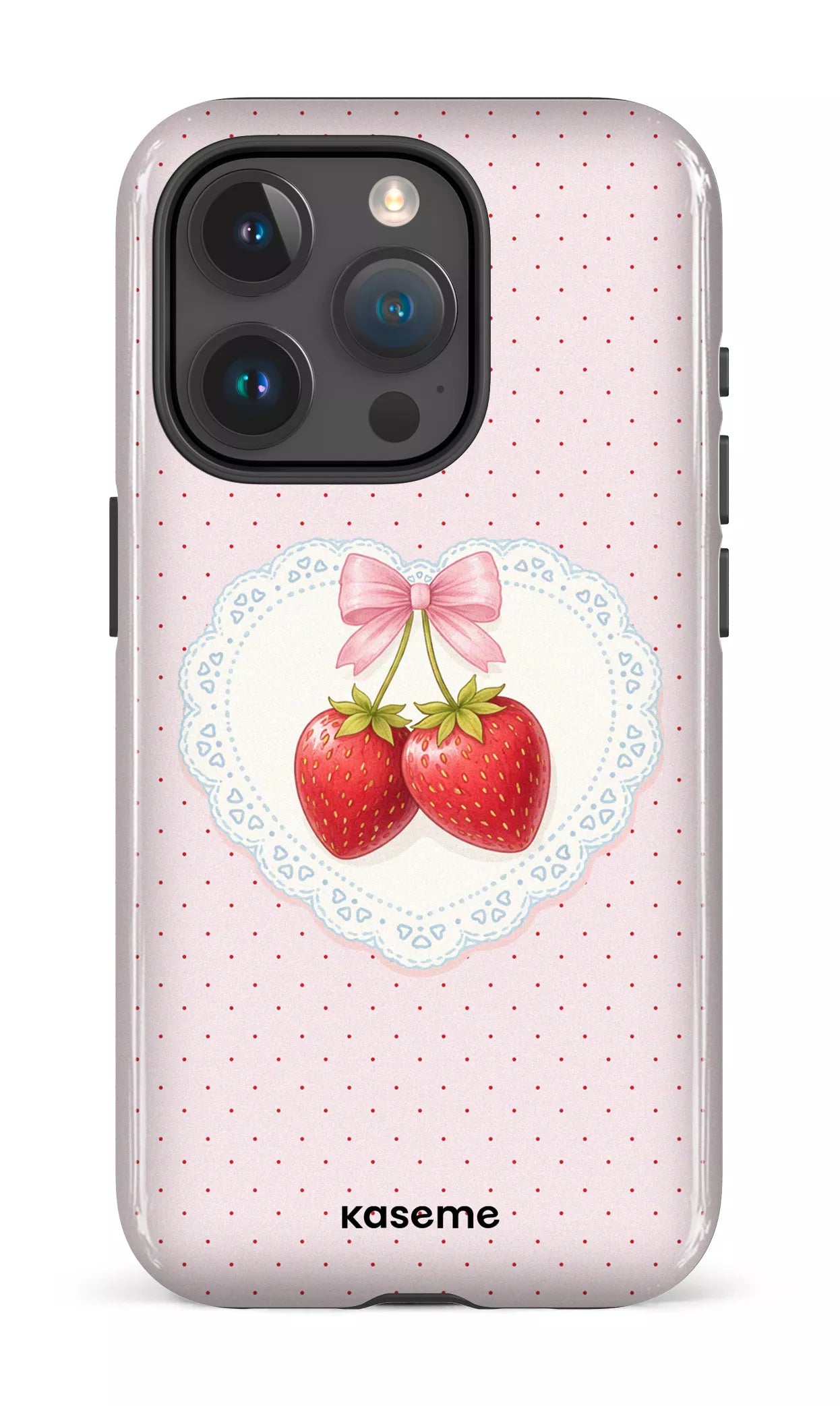 iPhone 15 Pro Tough Fresa Lace Pink -
