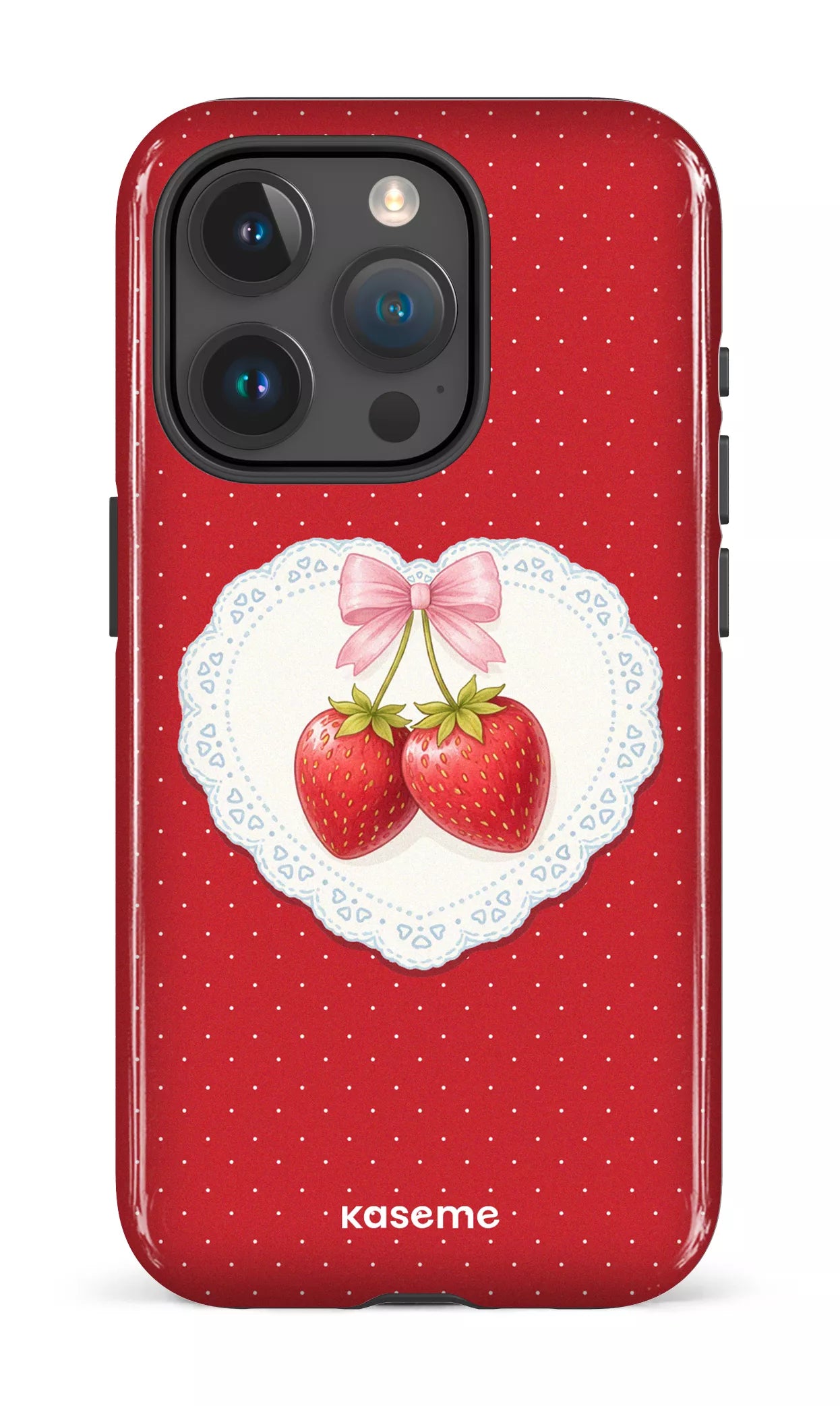 iPhone 15 Pro Tough Fresa Lace Red -
