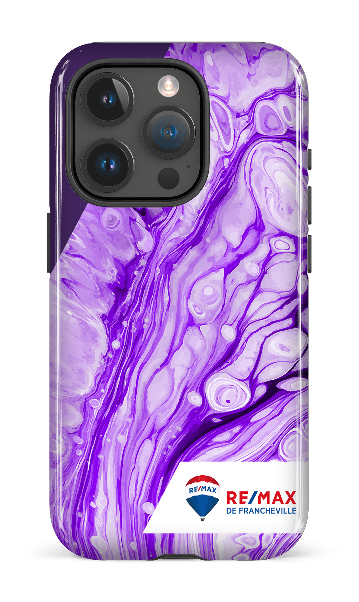 iPhone 15 Pro Tough Peinture marbrée claire violette de Francheville -