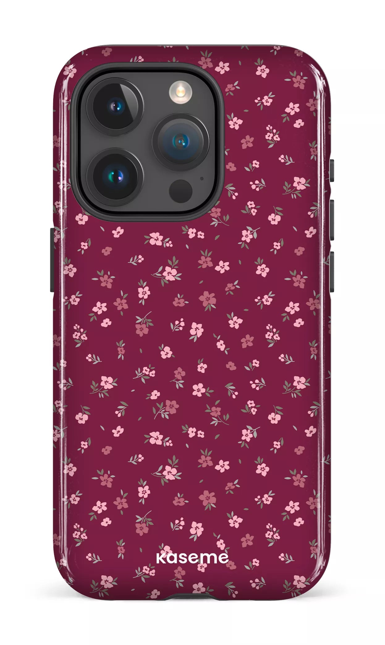 iPhone 15 Pro Tough Porcelain Blossom Burgundy -