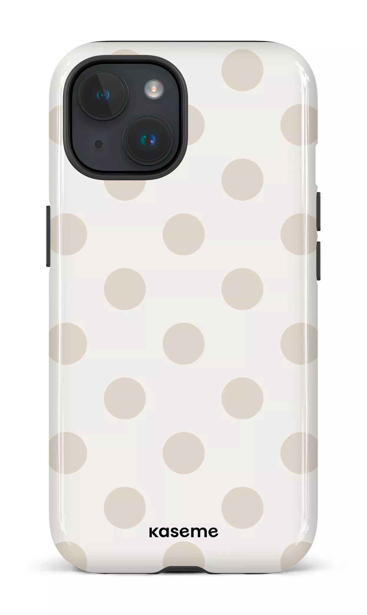 iPhone 15 Tough (Gloss) Couture Beige & White -
