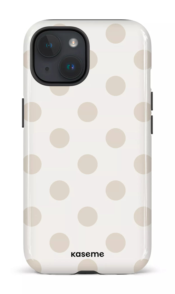 iPhone 15 Tough (Gloss) Couture Beige & White -