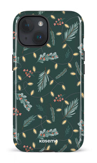 iPhone 15 Tough (Gloss) Cozy winter night green -