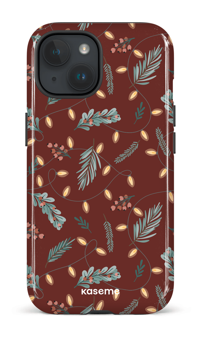 iPhone 15 Tough (Gloss) Cozy winter night red -