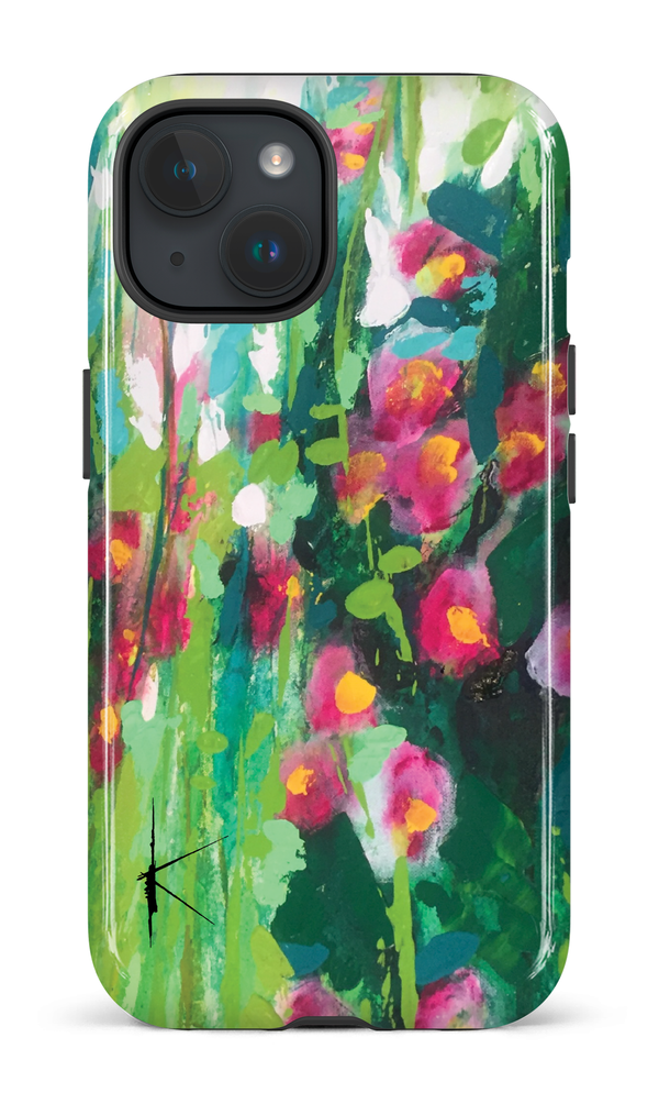 iPhone 15 Tough (Gloss) La Rose Trémière par Kristine Girard -