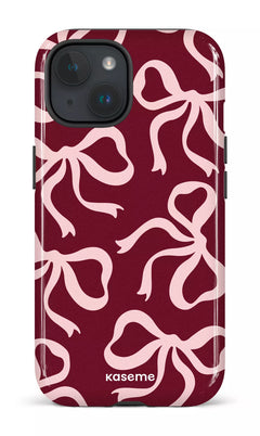 iPhone 15 Tough (Gloss) Lace Burgundy & Pink -