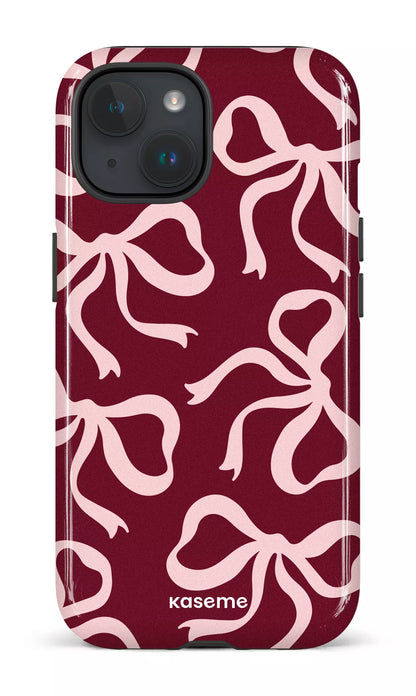 iPhone 15 Tough (Gloss) Lace Burgundy & Pink -