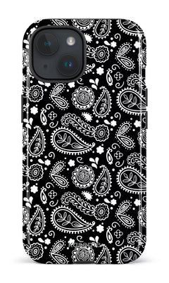 iPhone 15 Tough (Gloss) Paisley black -
