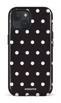 iPhone 15 Tough (Gloss) Polka Black -