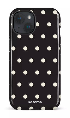 iPhone 15 Tough (Gloss) Polka Black -