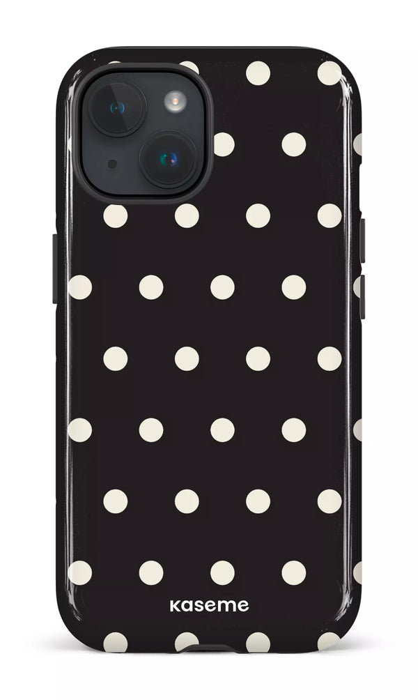 iPhone 15 Tough (Gloss) Polka Black -