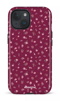 iPhone 15 Tough (Gloss) Porcelain Blossom Burgundy -