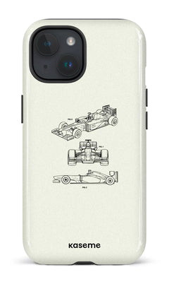 iPhone 15 Tough (Gloss) Sport Car White -