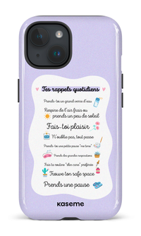 iPhone 15 Tough (Gloss) Tes rappels quotidiens purple -