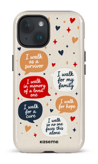 iPhone 15 Tough (Gloss) Why I Walk by Société de Leucémie & Lymphome du Canada -