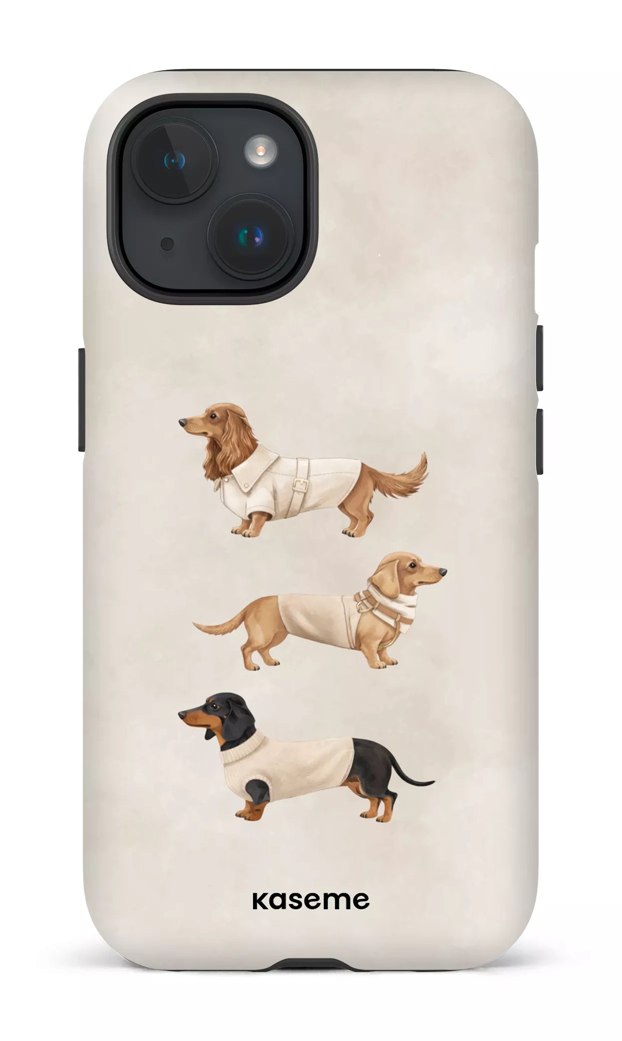 iPhone 15 Tough (Matte) Doxies Club Beige -