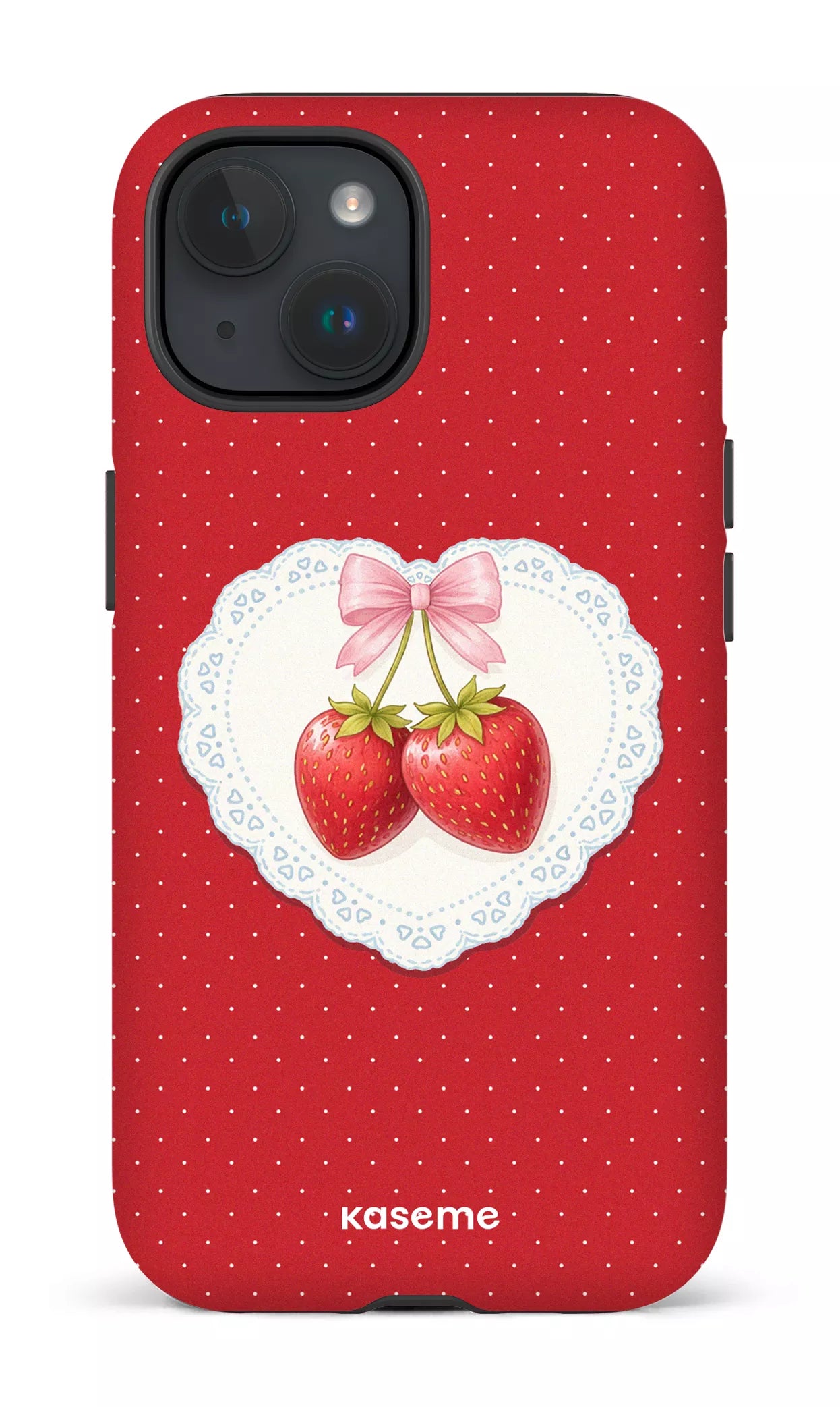 iPhone 15 Tough (Matte) Fresa Lace Red -