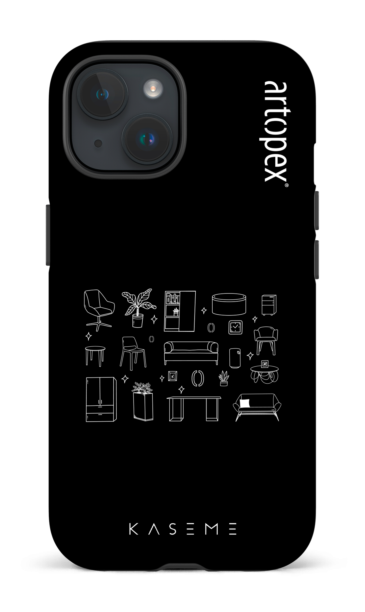 iPhone 15 Tough (Matte) L'essentiel noir par Artopex -