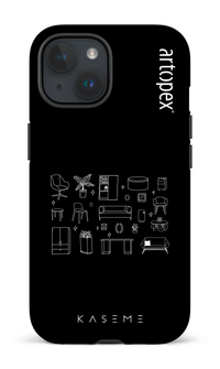 iPhone 15 Tough (Matte) L'essentiel noir par Artopex -