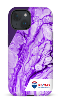 iPhone 15 Tough (Matte) Peinture marbrée claire violette de Francheville -