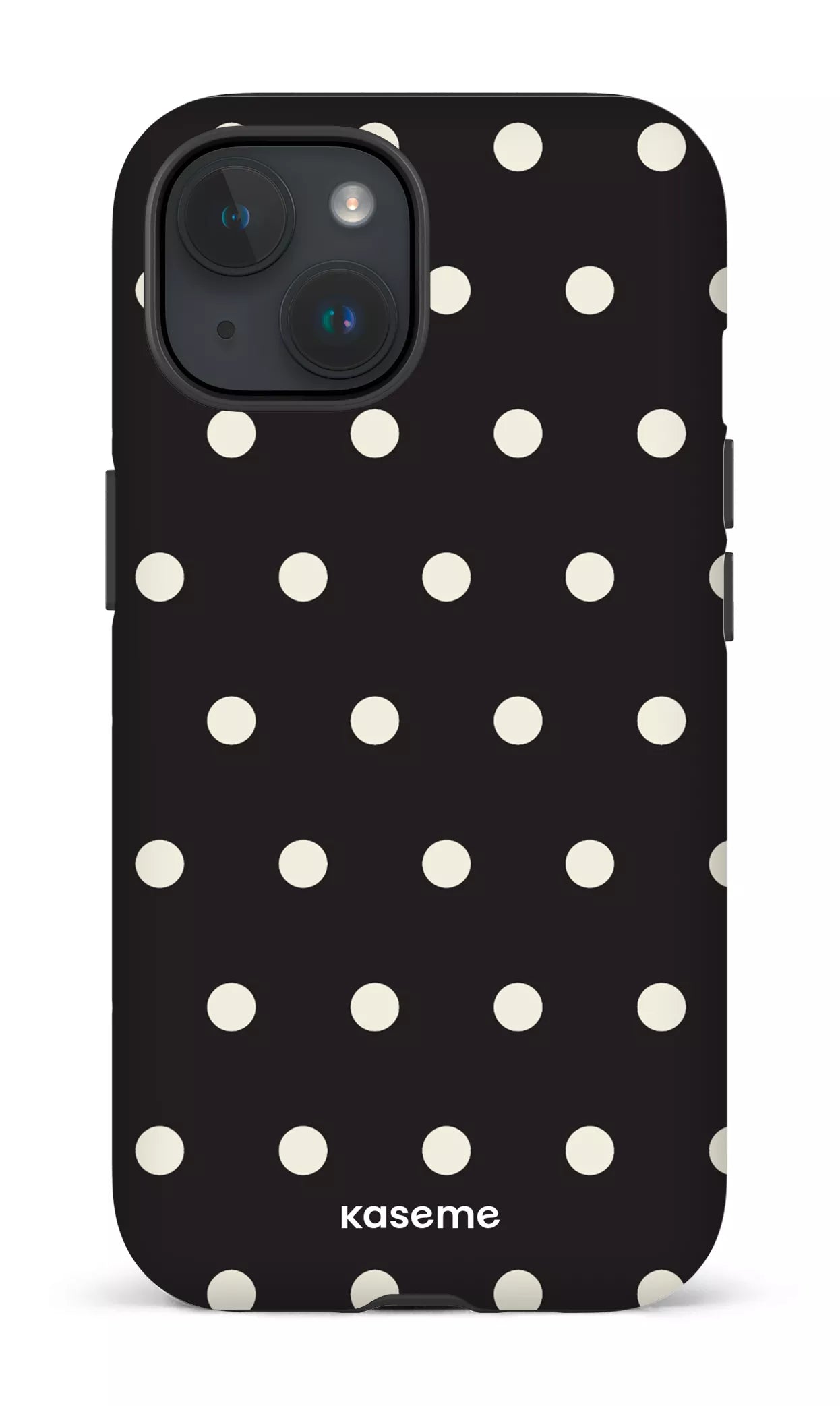 iPhone 15 Tough (Matte) Polka Black -