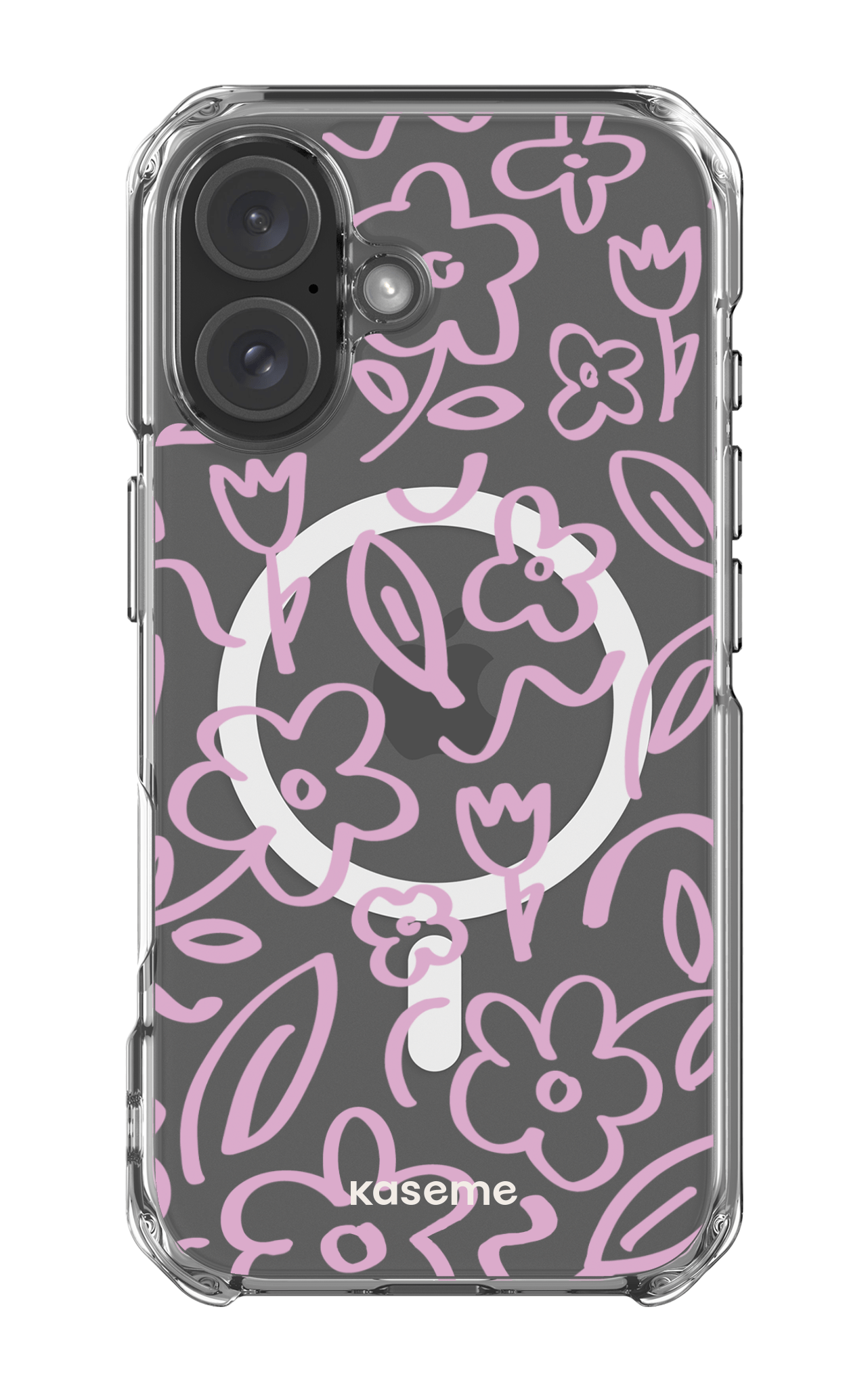 iPhone 16 Clear Case Magsafe Brooklyn pink clear case -