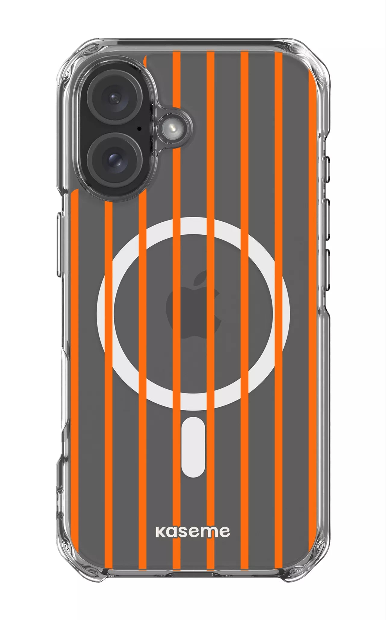 iPhone 16 Clear Case Magsafe Dolce Striscia Orange Clear Case -