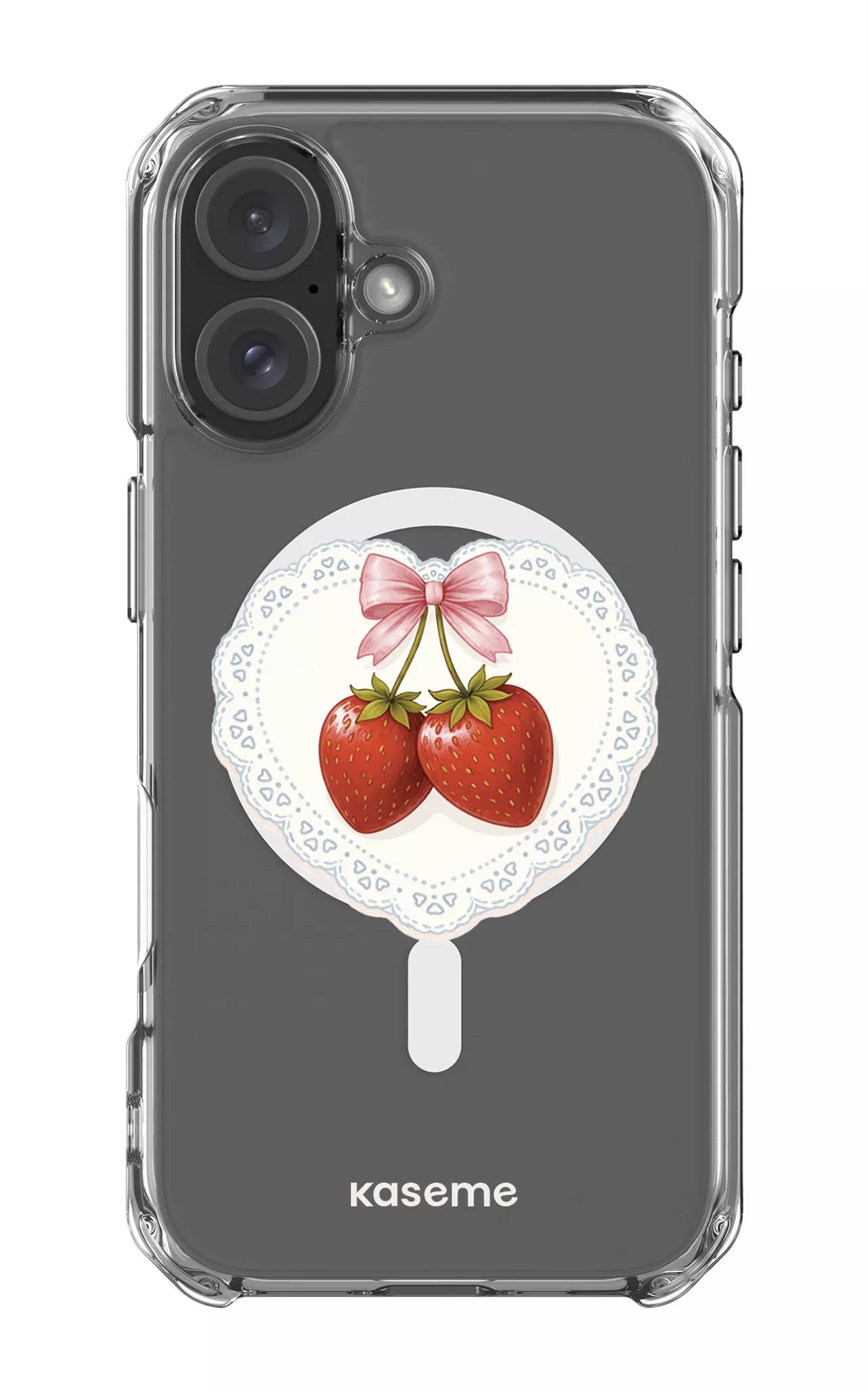 iPhone 16 Clear Case Magsafe Fresa Lace Clear Case -