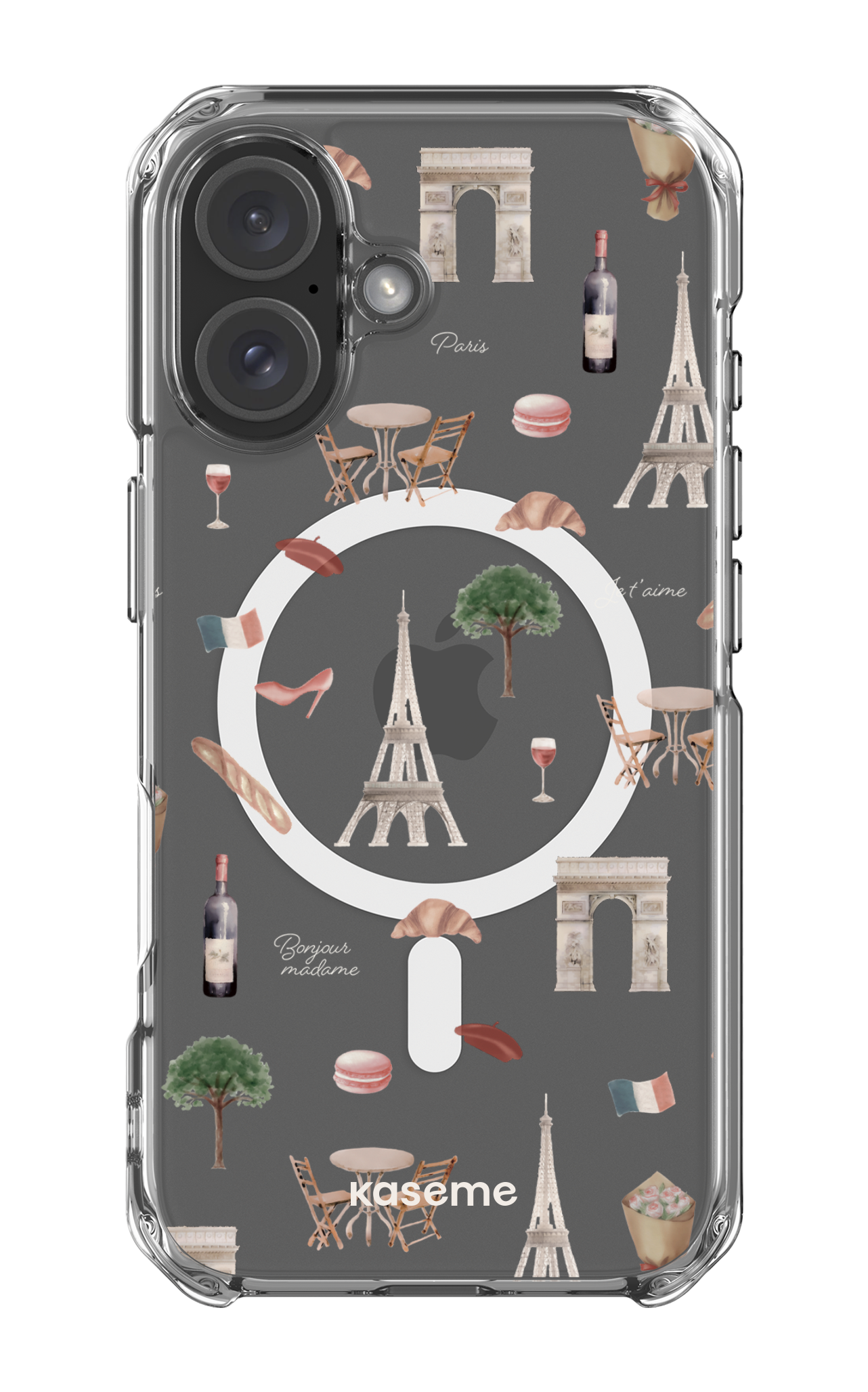 iPhone 16 Clear Case Magsafe Je t'aime Paris Clear Case -