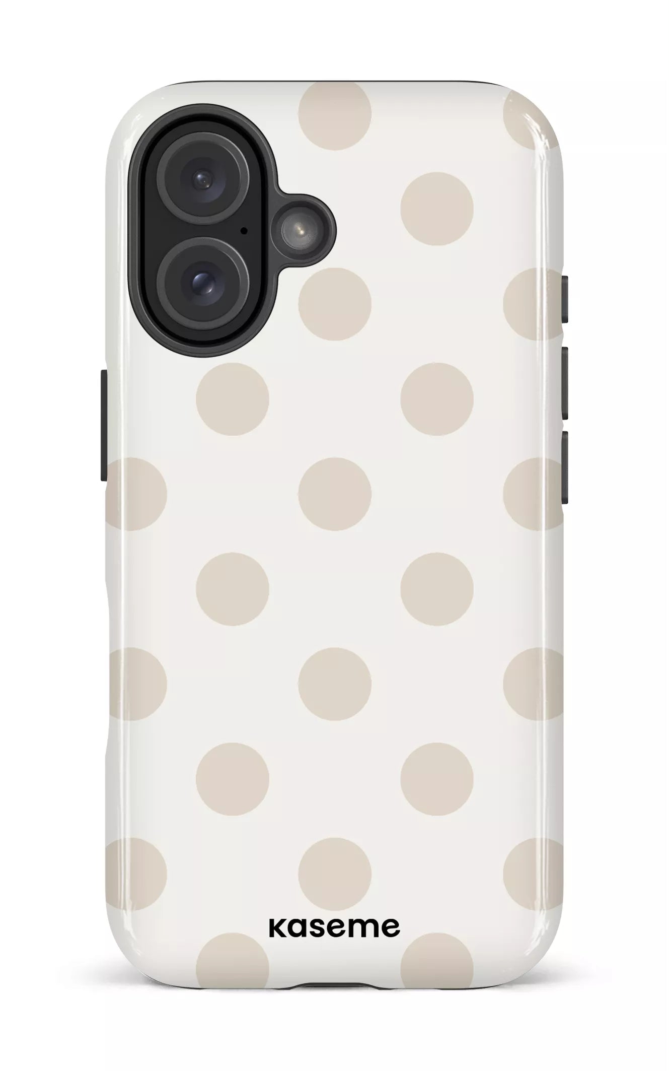 iPhone 16 Impact Case Couture Beige & White -