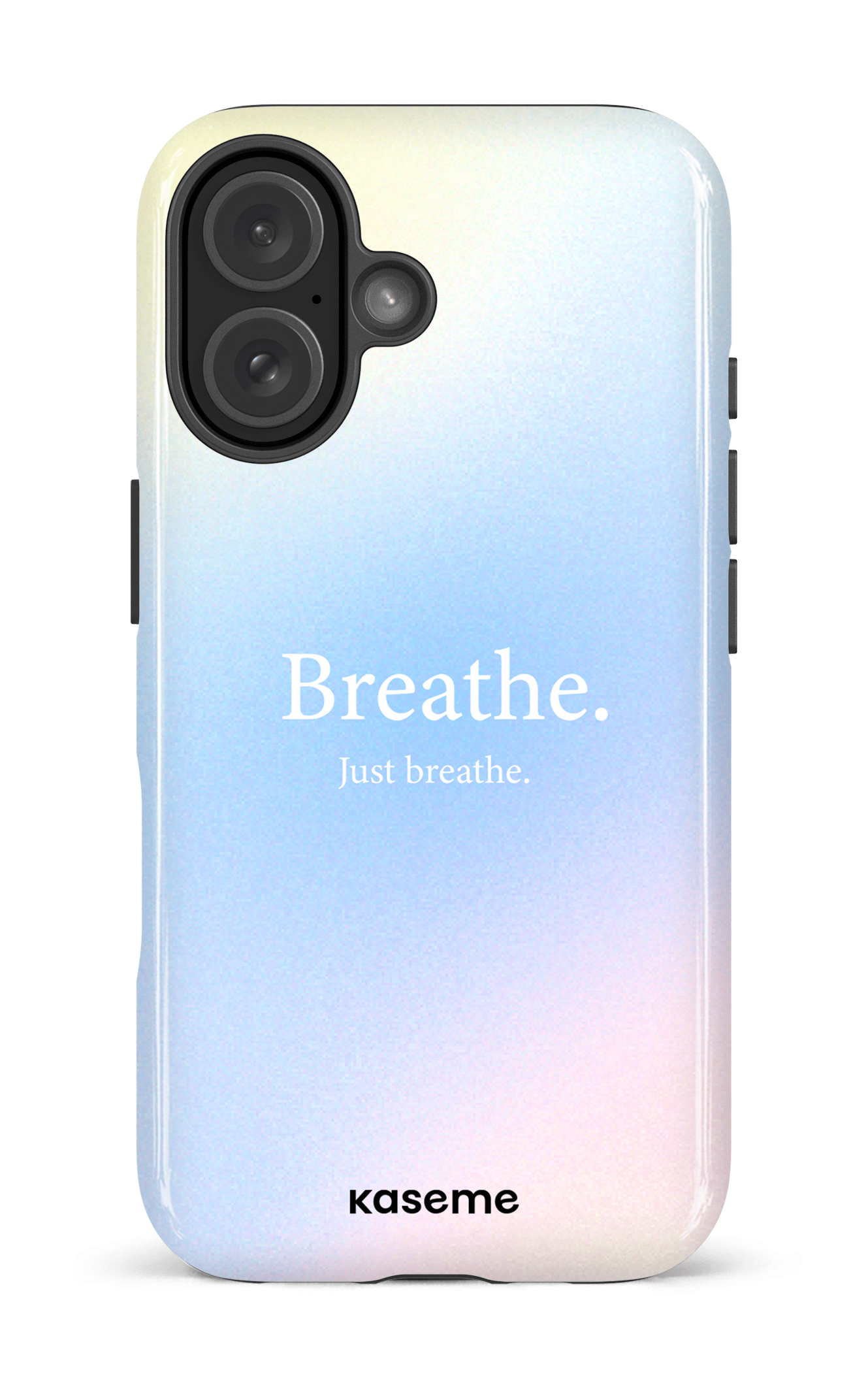 iPhone 16 Impact Case Just breathe blue -