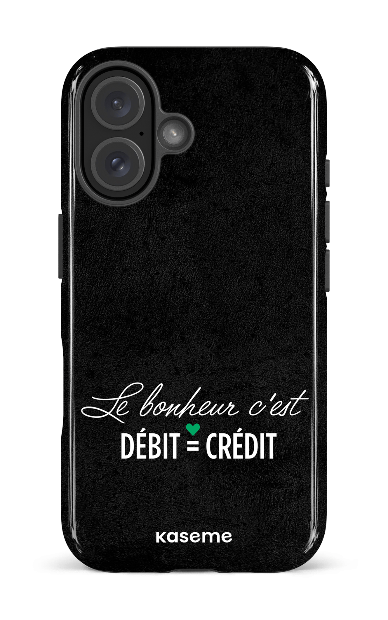 iPhone 16 Impact Case Le bonheur c'est débit = crédit (noir) -