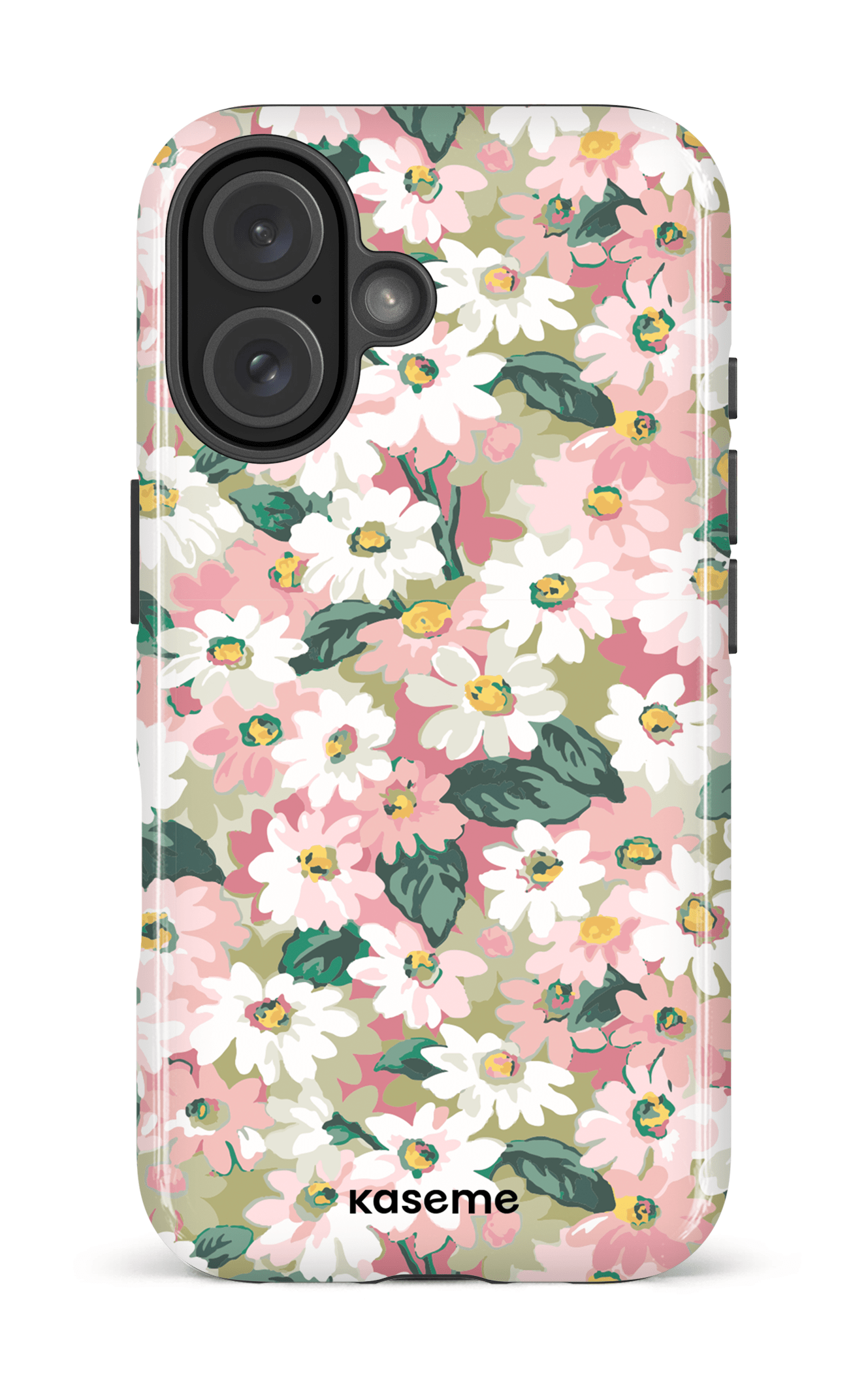 iPhone 16 Impact Case Mosaic of blooms green -