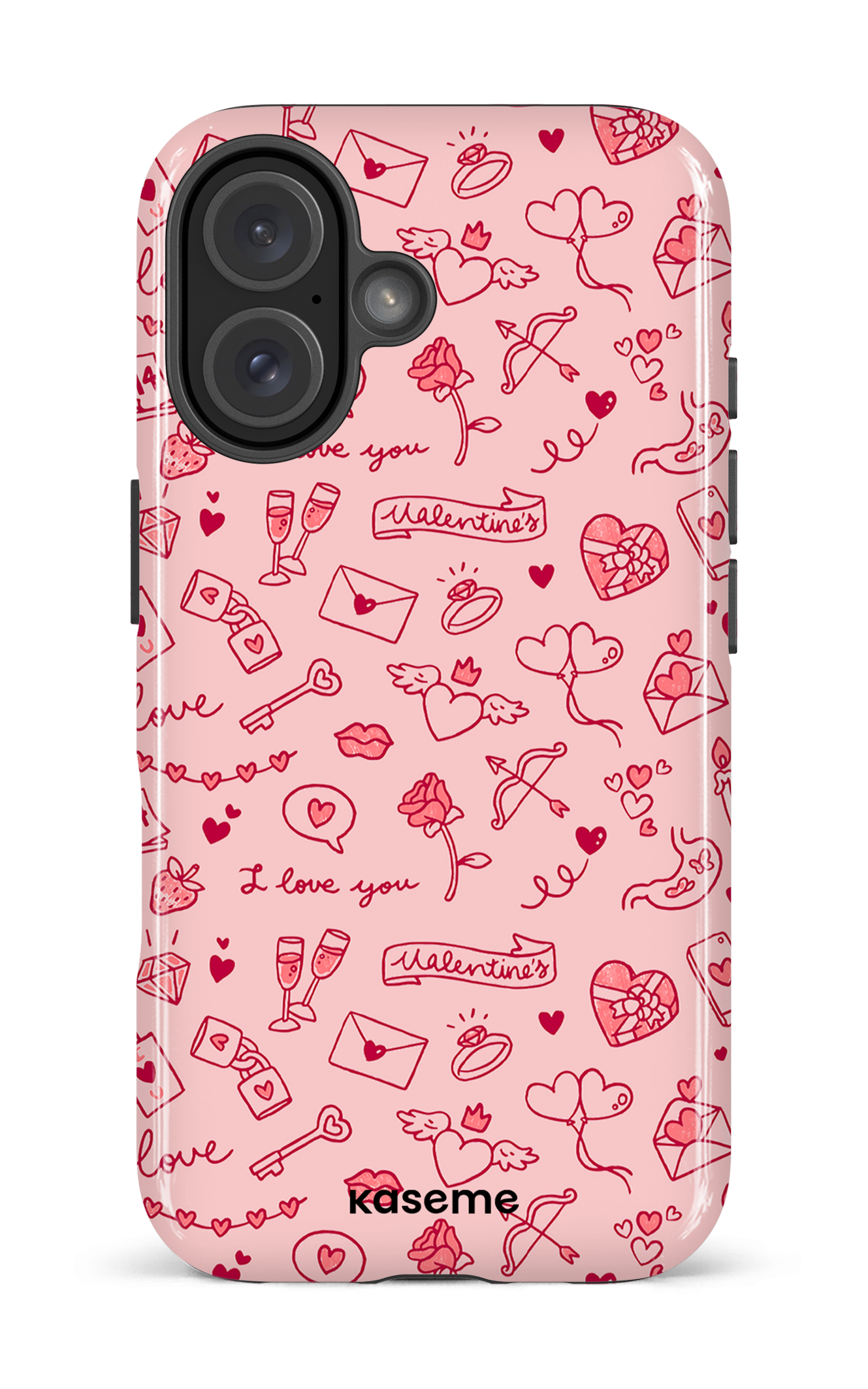iPhone 16 Impact Case My Valentine pink -