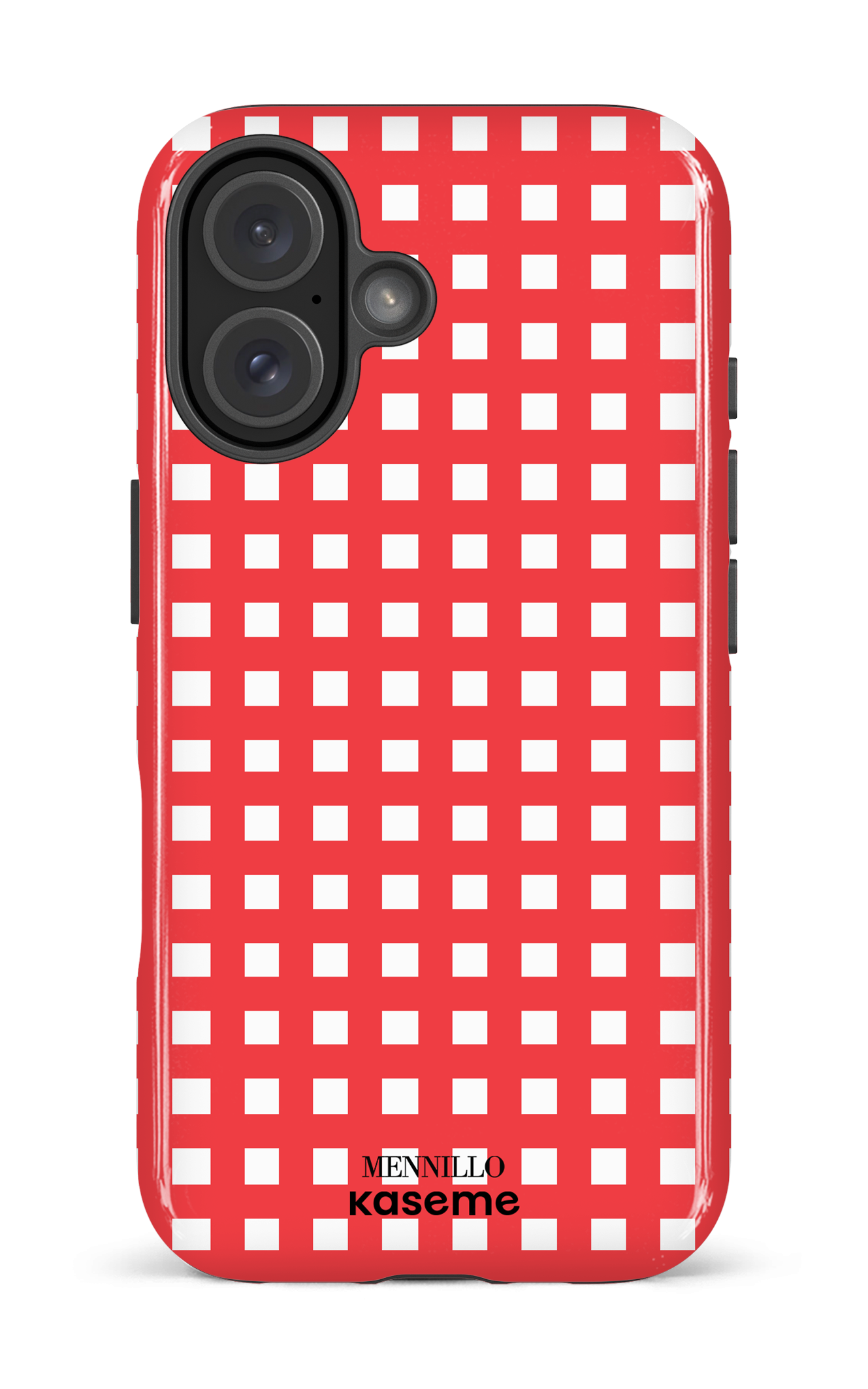 iPhone 16 Impact Case Red Checkered by Mennillo -