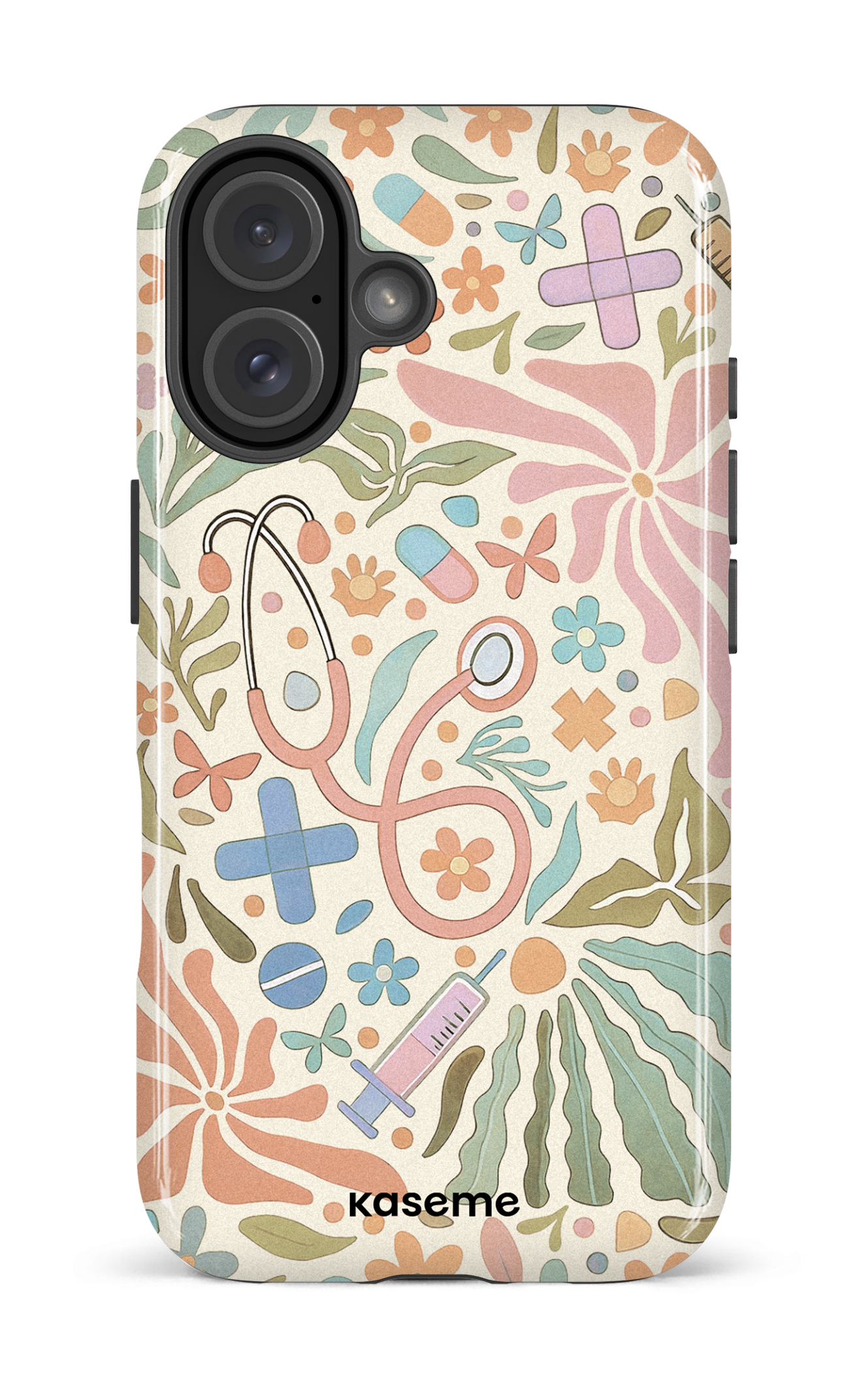 iPhone 16 Impact Case VitaBloom Beige -