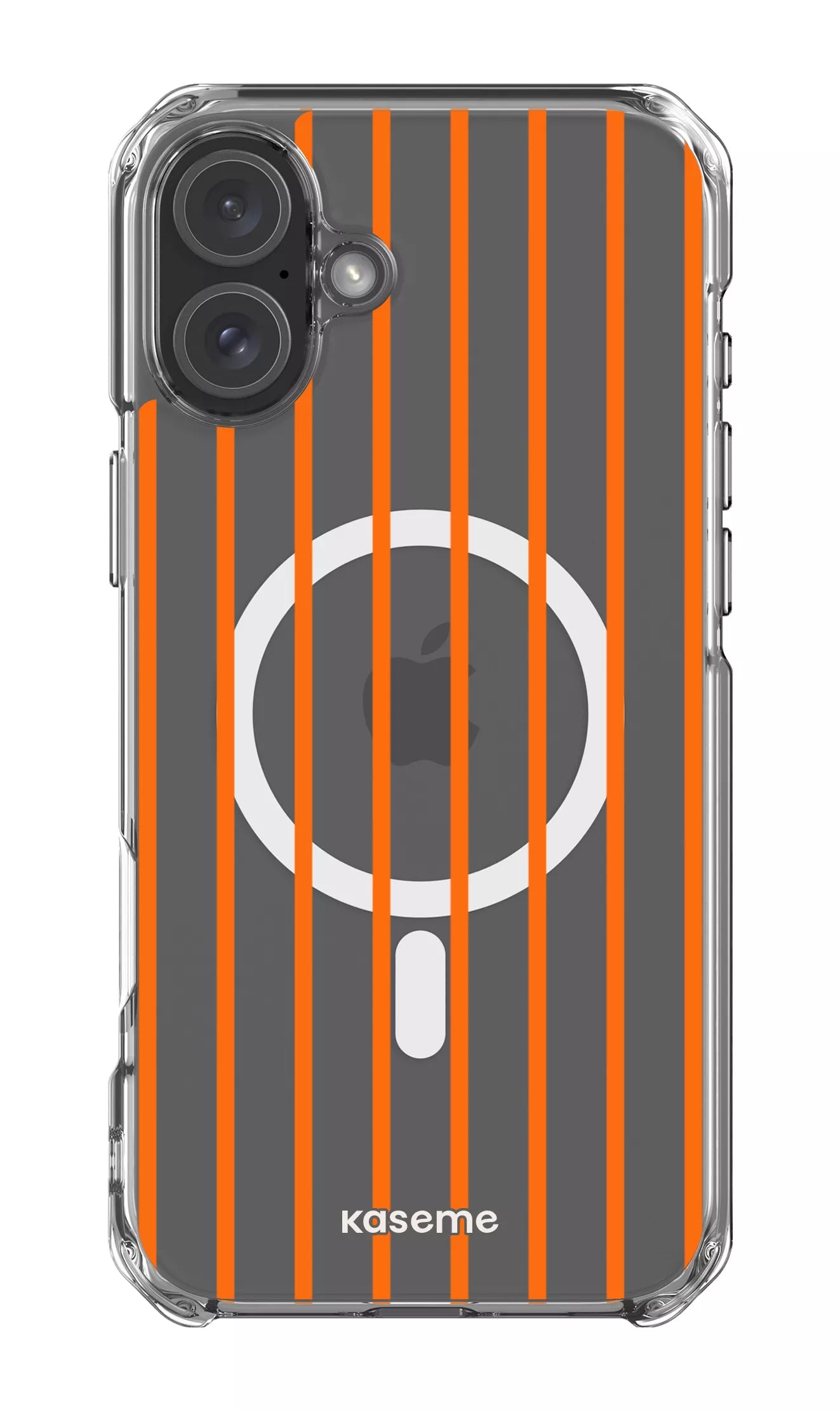iPhone 16 Plus Clear Case Magsafe Dolce Striscia Orange Clear Case -