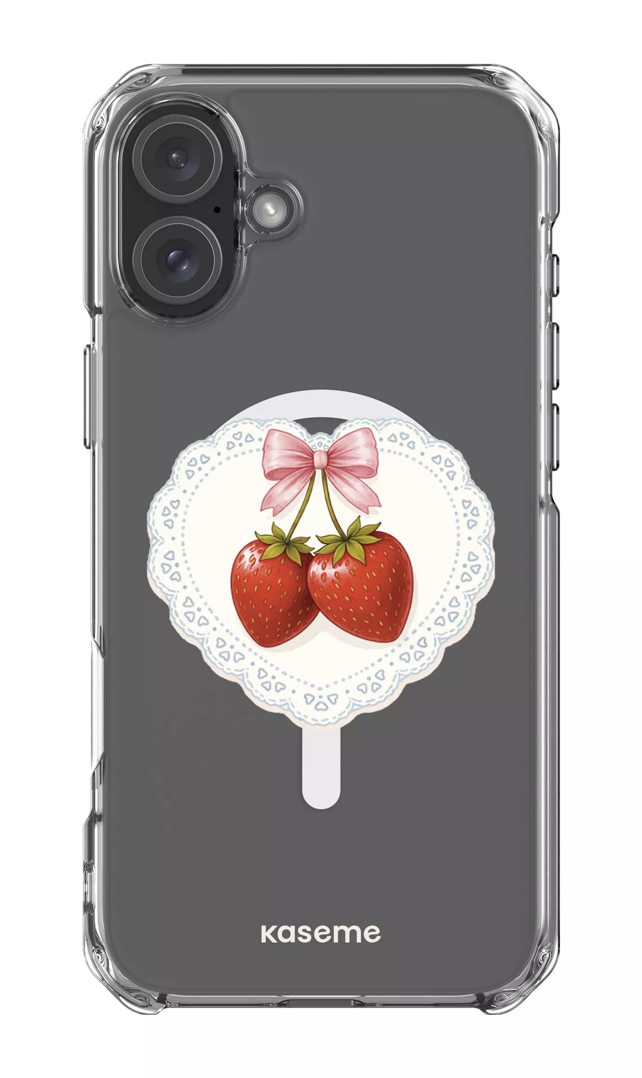 iPhone 16 Plus Clear Case Magsafe Fresa Lace Clear Case -