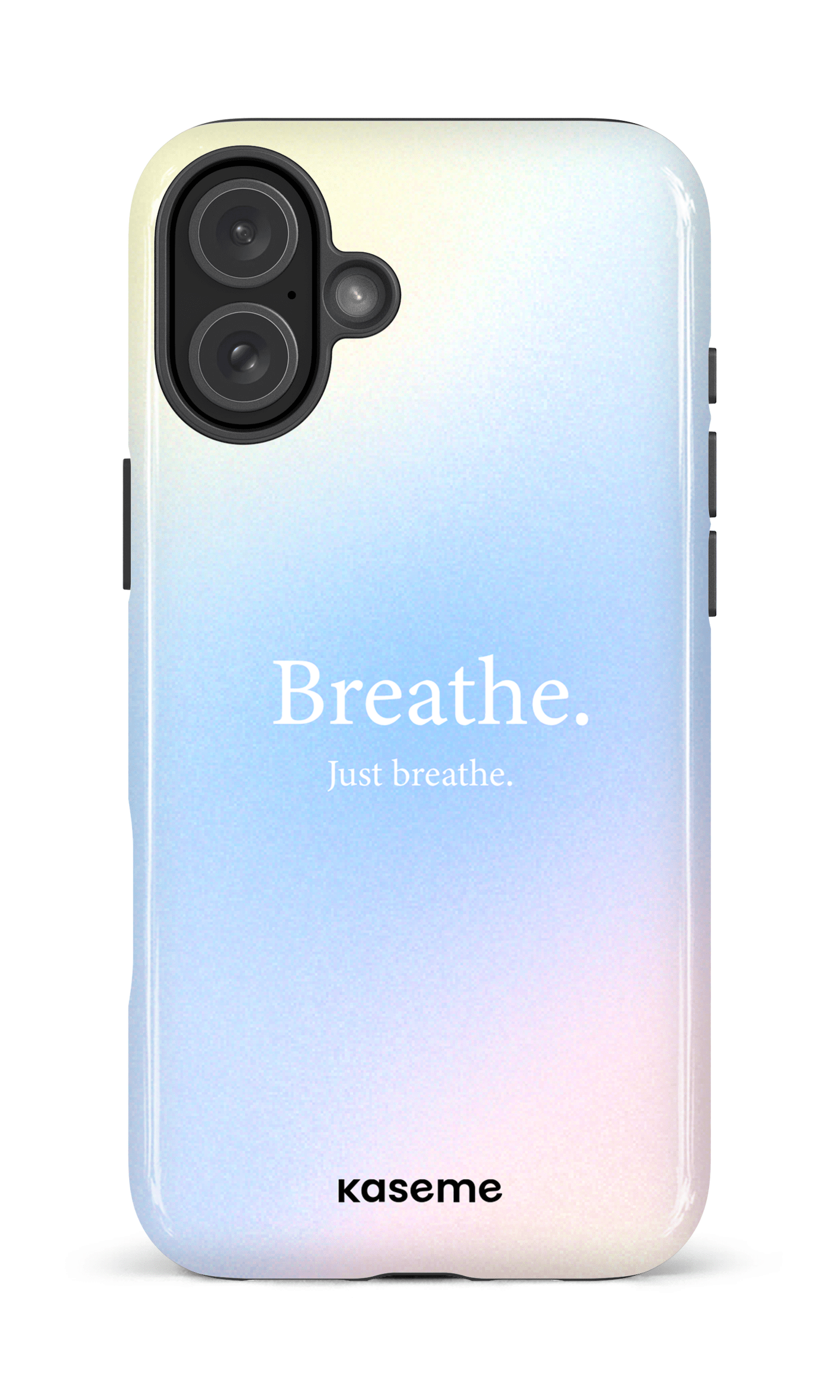 iPhone 16 Plus Impact Case Just breathe blue -