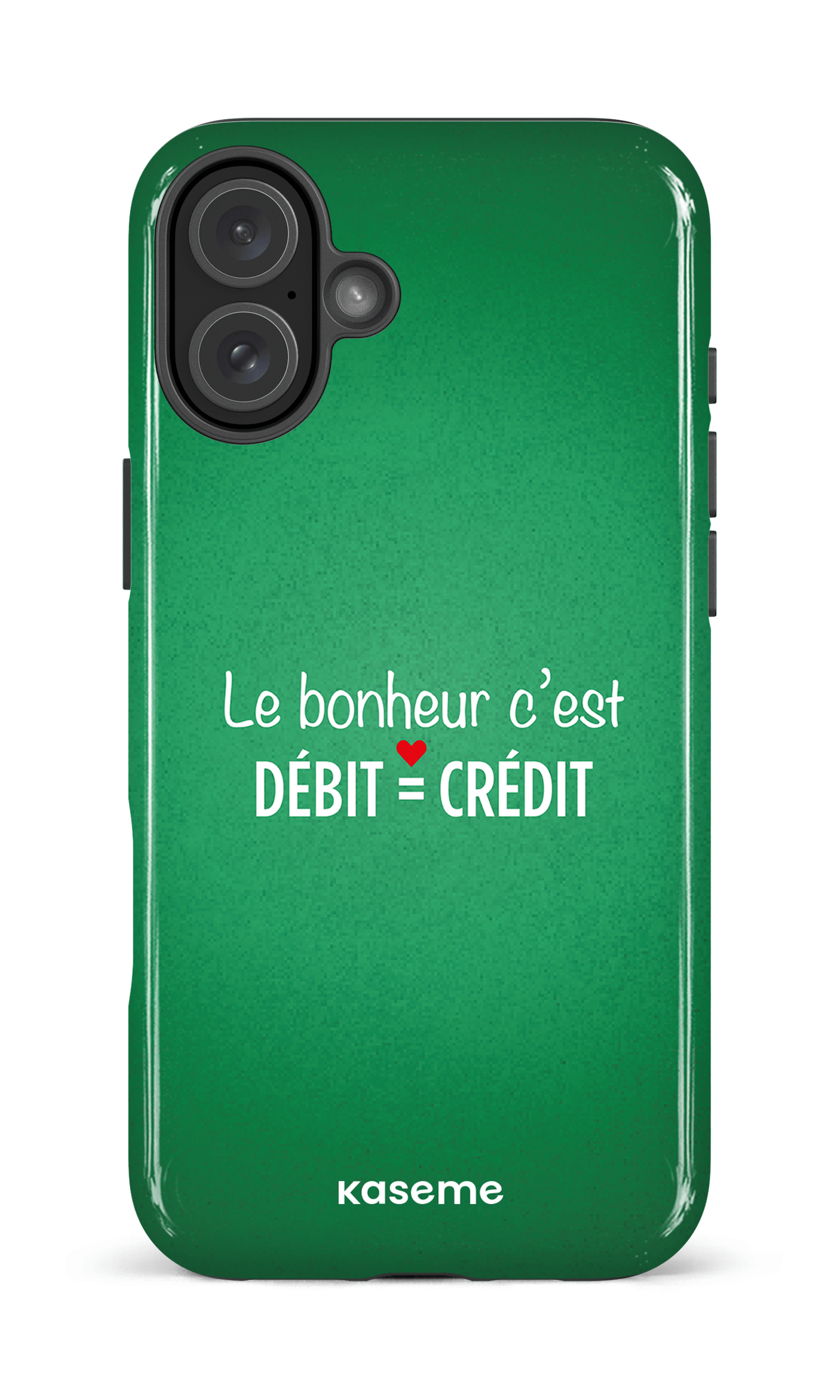iPhone 16 Plus Impact Case Le bonheur c'est débit = crédit (vert) -