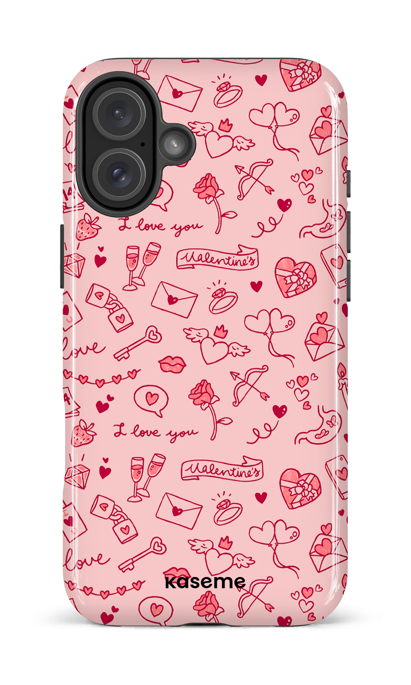 iPhone 16 Plus Impact Case My Valentine pink -