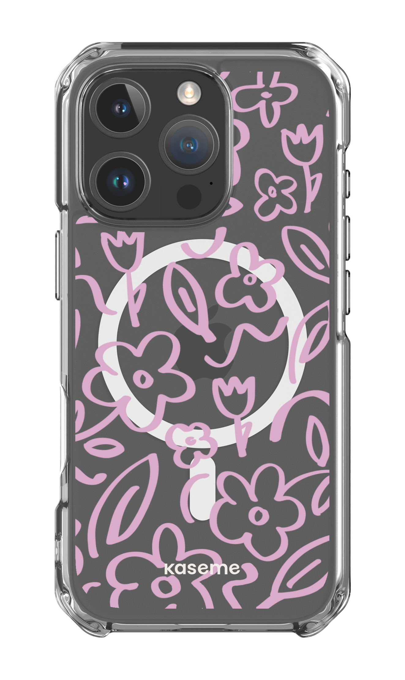 iPhone 16 Pro Clear Case Magsafe Brooklyn pink clear case -