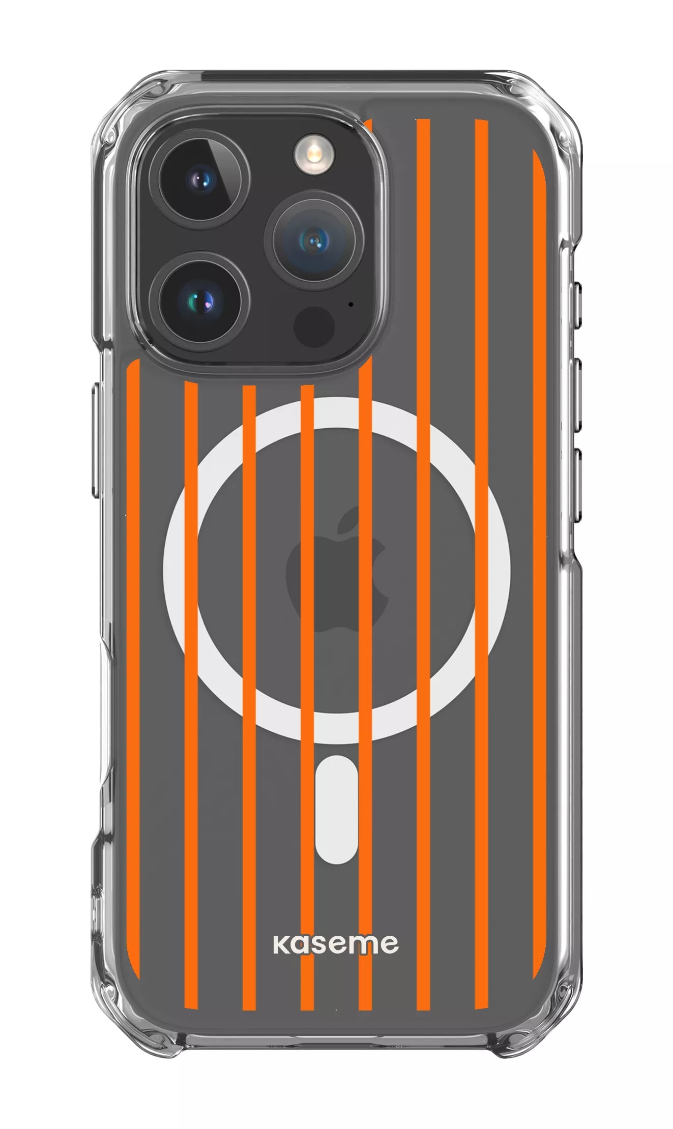 iPhone 16 Pro Clear Case Magsafe Dolce Striscia Orange Clear Case -