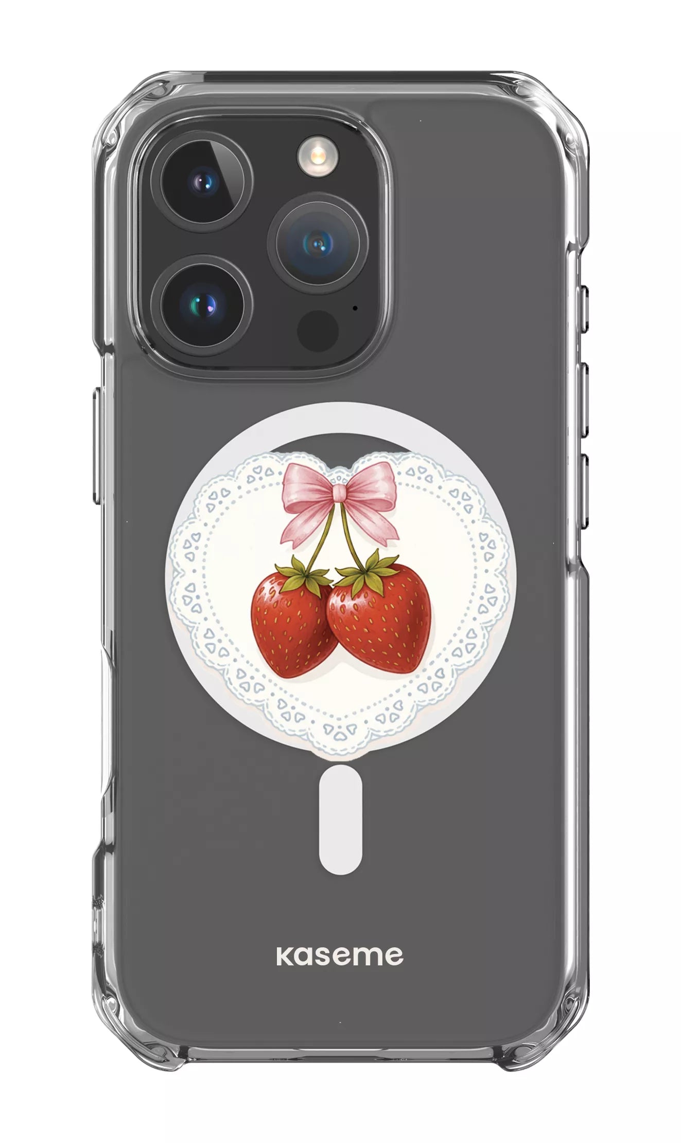 iPhone 16 Pro Clear Case Magsafe Fresa Lace Clear Case -