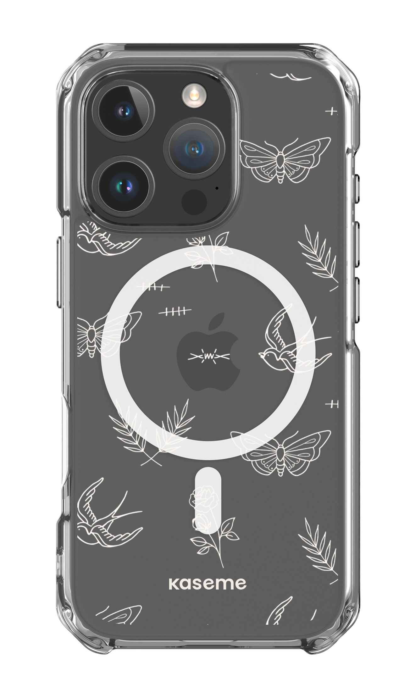 iPhone 16 Pro Clear Case Magsafe Ink white clear case -