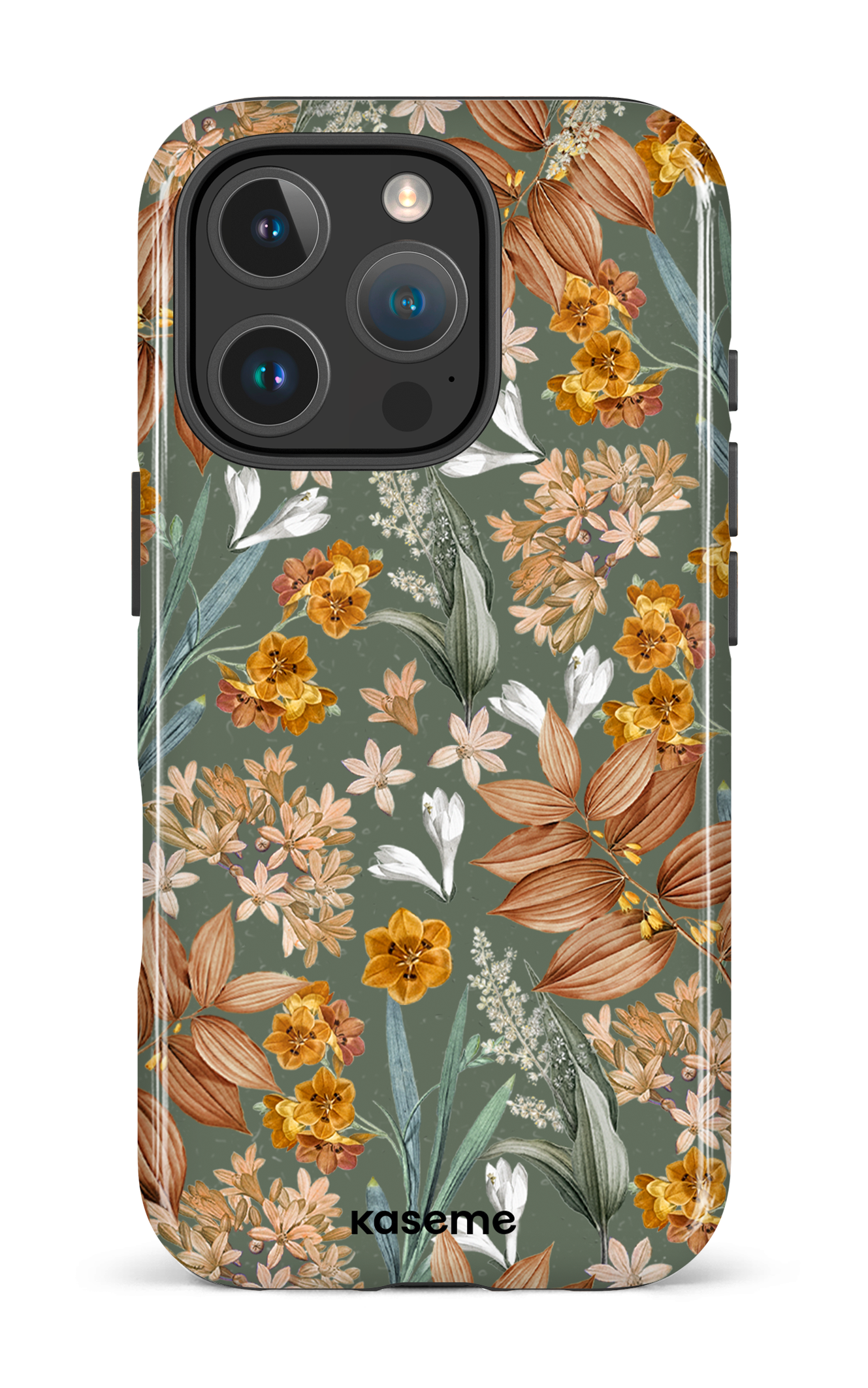 iPhone 16 Pro Impact Case Autumn Leaves Green -