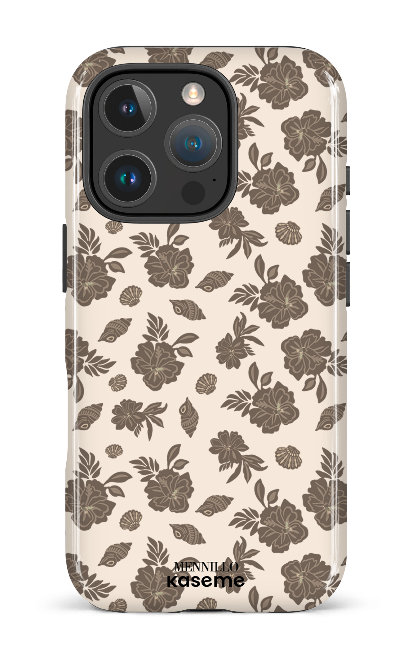 iPhone 16 Pro Impact Case Floral Brown by Mennillo -