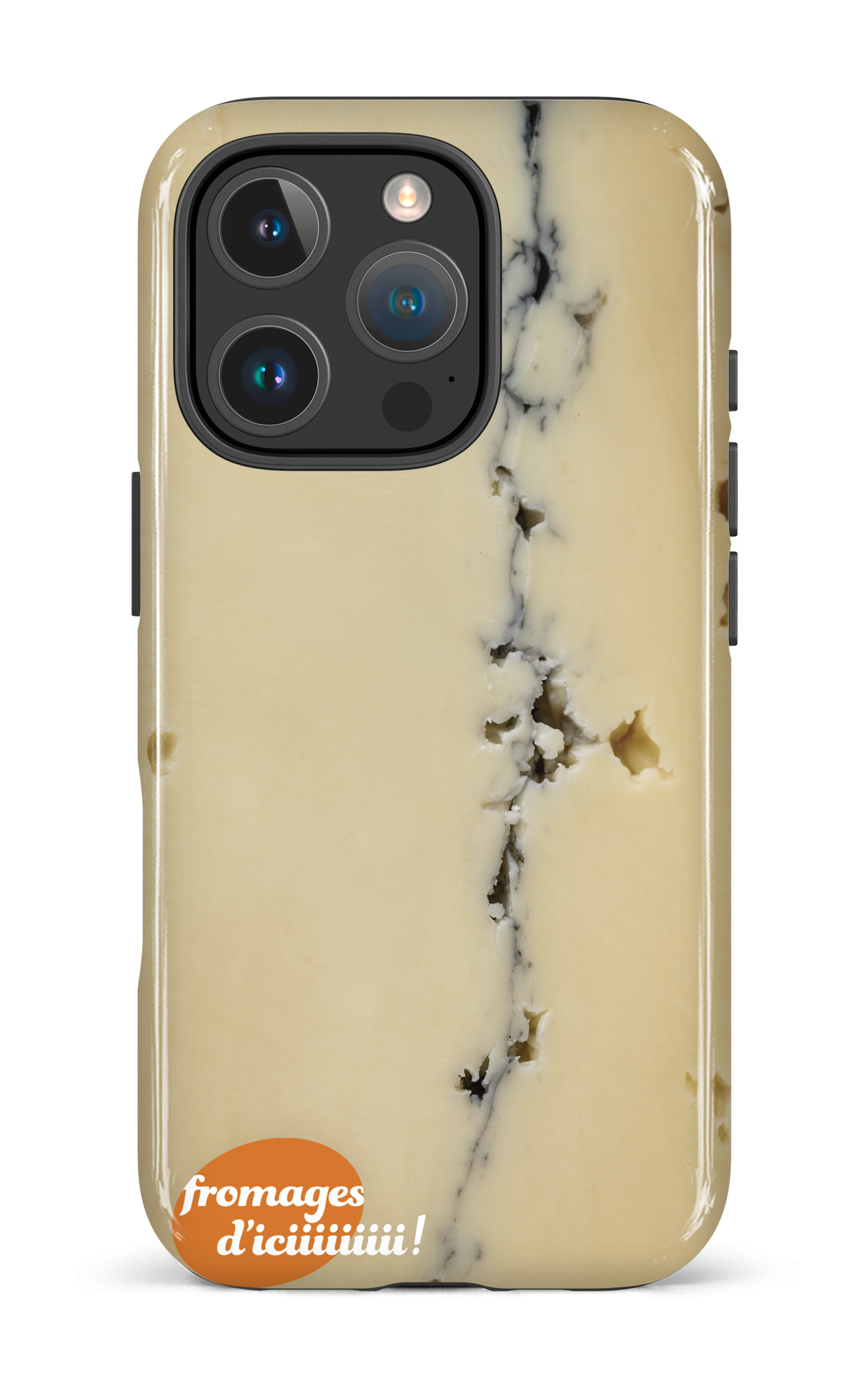 iPhone 16 Pro Impact Case Fromage Cendré Logo -