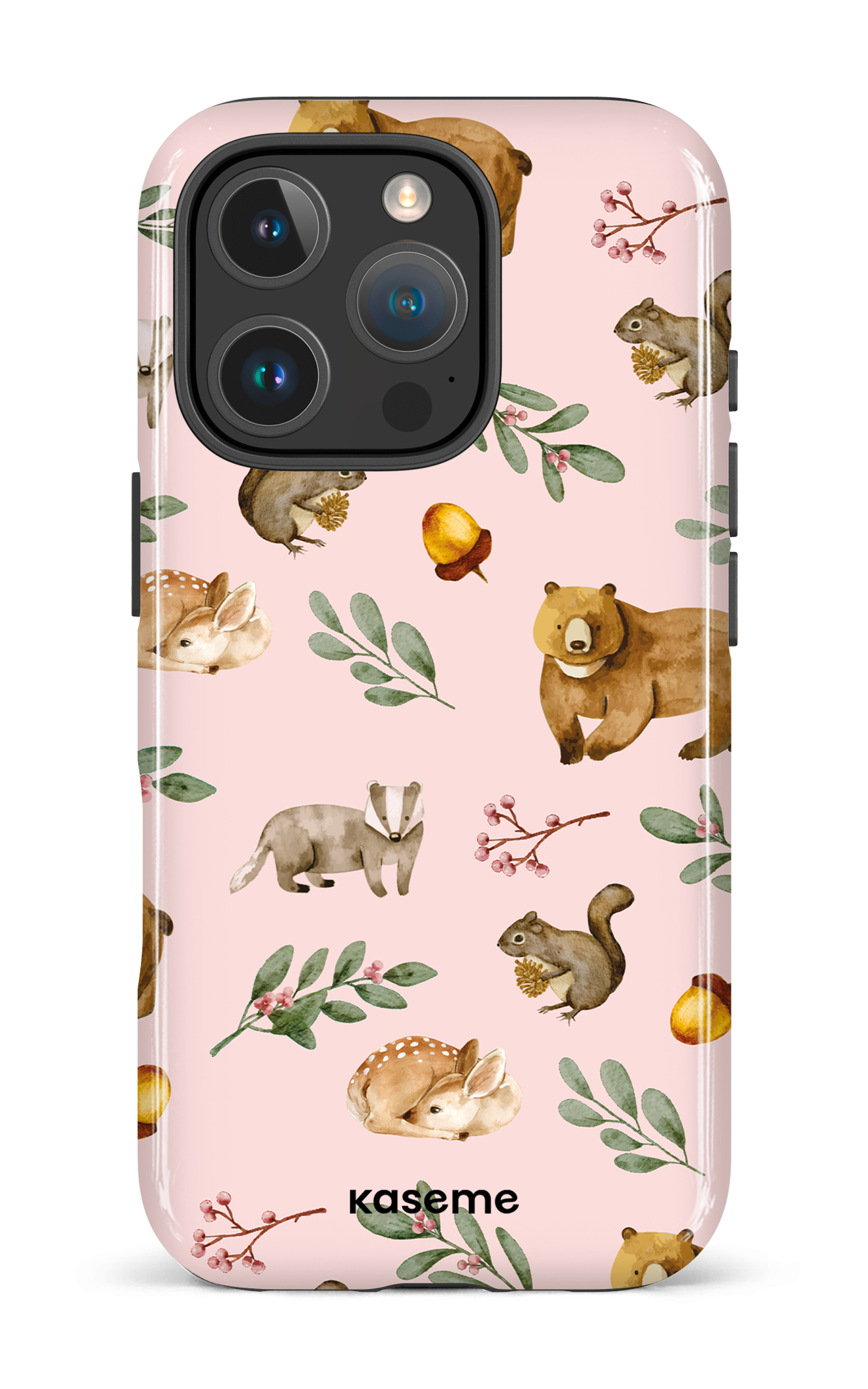 iPhone 16 Pro Impact Case Furry Forest Pink -