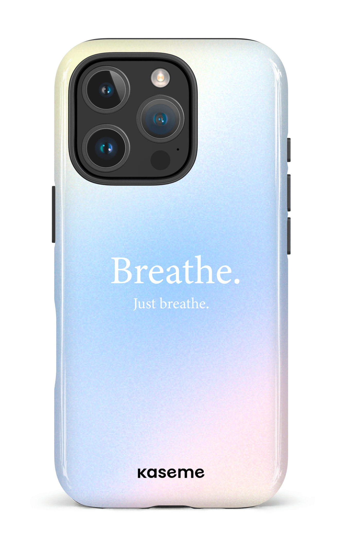 iPhone 16 Pro Impact Case Just breathe blue -